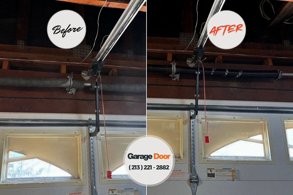 Before and after: garage door repair Santa Paula, CA